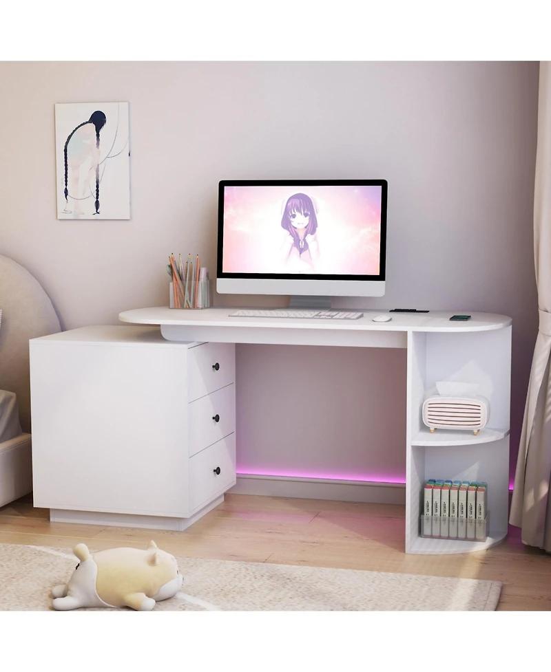 Streamdale Furniture Streamdale Modern Expandable Home Office Desk with Storage & Hutch