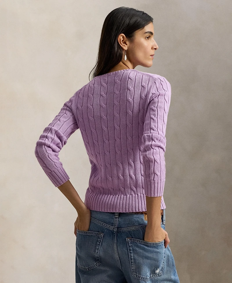 Polo Ralph Lauren Women's Cable-Knit Cotton Crewneck Sweater