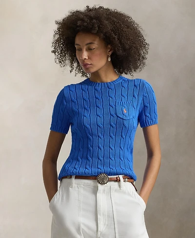Polo Ralph Lauren Women's Cable-Knit Short-Sleeve Sweater