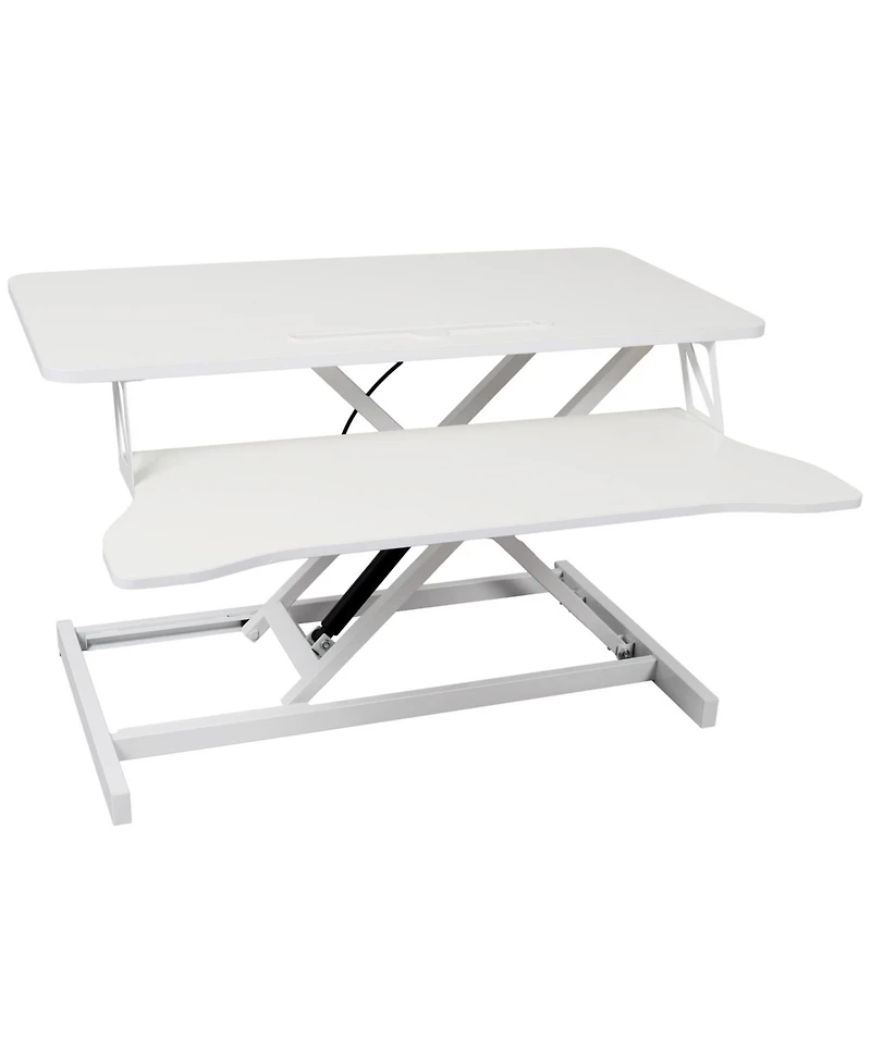 Streamdale FurnitureAdjustable Standing Laptop Desk w/ Keyboard Tray, White