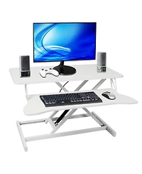 Streamdale FurnitureAdjustable Standing Laptop Desk w/ Keyboard Tray, White