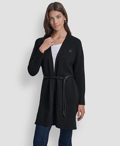 Dkny Jeans Women's Belted Oversized Open-Front Cardigan
