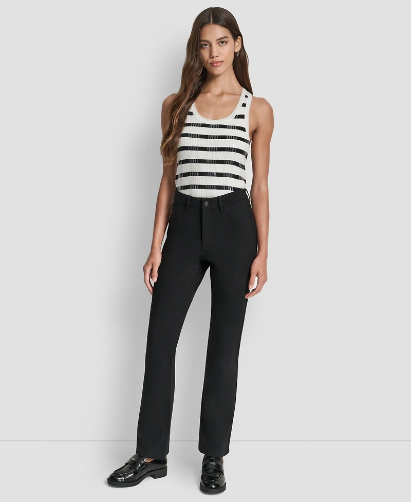 Dkny Jeans Women's Mid-Rise 5 Pocket Slim Boot Cut Pants