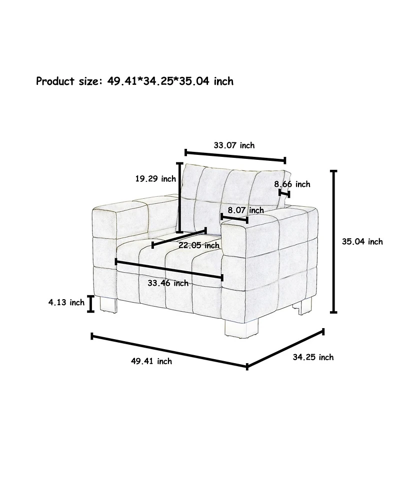Streamdale Furniture Plush Polyester Sofa: Soft, Spring Seat
