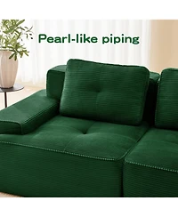 Streamdale Furniture Modern L-Shaped Corduroy Sectional Sofa