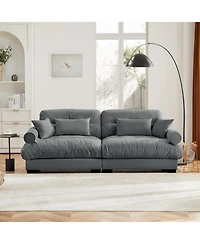 Streamdale Furniture Modern Two-Seater Velvet Sofa with Pillows
