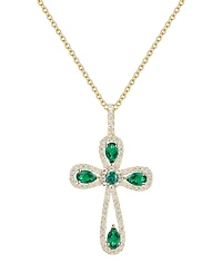 Macy's Lab Grown Sapphire (1-1/2 ct. t.w.) Pendant Necklace Sterling Silver (also available Ruby and Emerald)