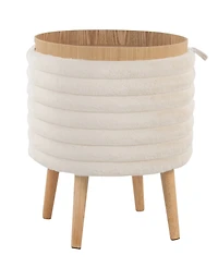 Lumisource 2-Pc. Fabric Tray Plush Contemporary Storage Ottoman Set