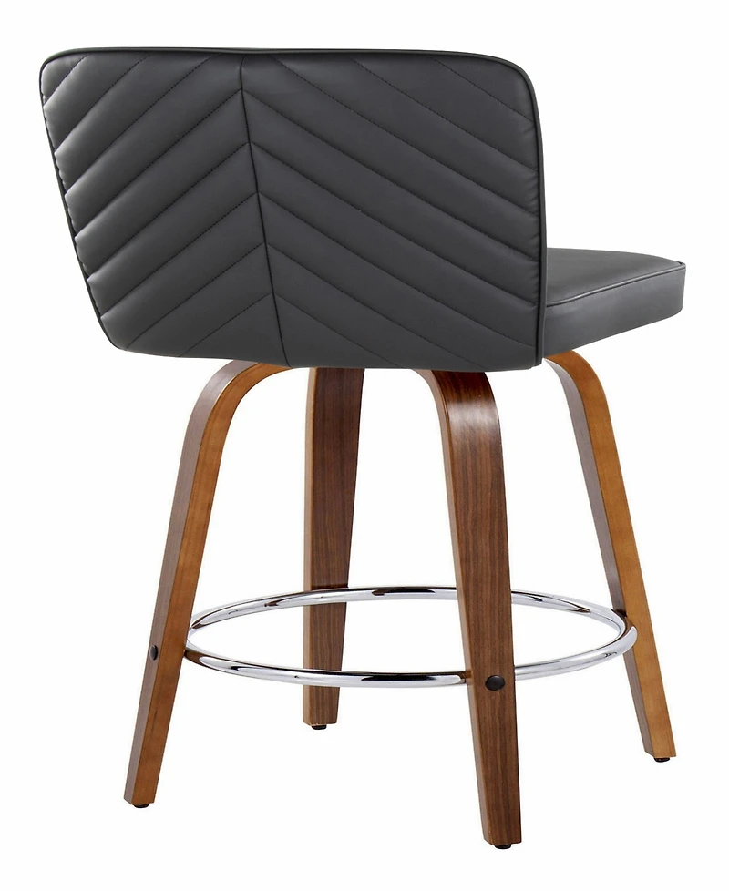 Lumisource Fabric Henry Contemporary Fixed-Height Counter Stool, Set of 2