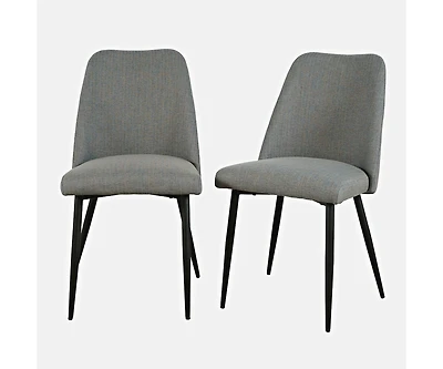 Jofran 2 Pc Solid Wood Curved Back Spindle Dining Chair Set