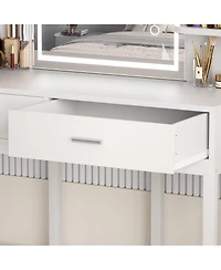 Aheaplus Makeup Vanity with Mirror and Lights, Table Drawers