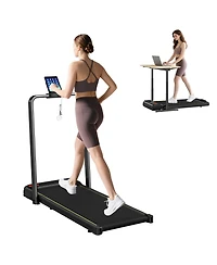Soozier Walking Pad Treadmill, Foldable Under Desk Treadmill with Incline