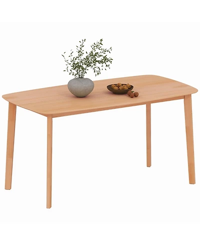 Homcom Wood Dining Table for 6, 47" Recgular Kitchen Table, Natural