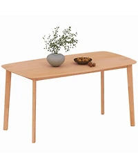 Homcom Wood Dining Table for 6, 47" Recgular Kitchen Table, Natural