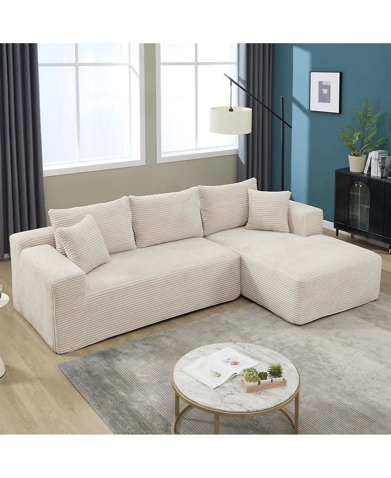 Boyel Living Modular Sectional Sofa Couches L-Shape Couch 3 Seat Memory Foam Couches, Cloud with Right Chaise.
