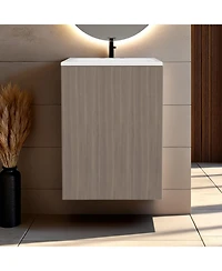 Fm Furniture Siena Compact Vanity Cabinet, Single Door, Two Open Side Shelves