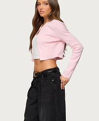 Edikted Womens Jayne Split Front Knit Cardigan