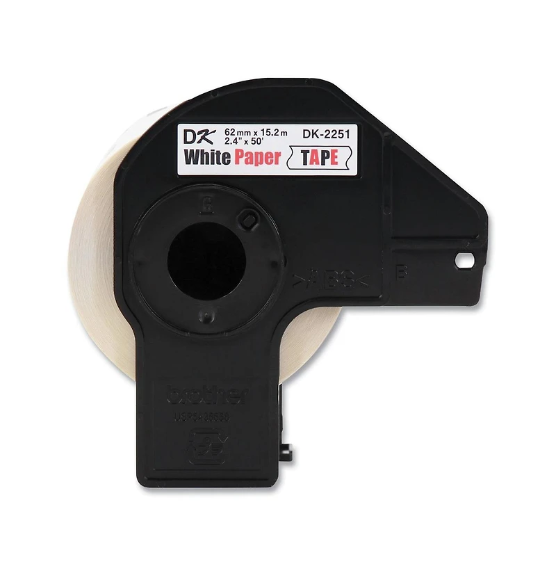 Brother DK225124PK 2.44 in. x 50 ft. Continuous Paper Label Tape - White (24/Pack