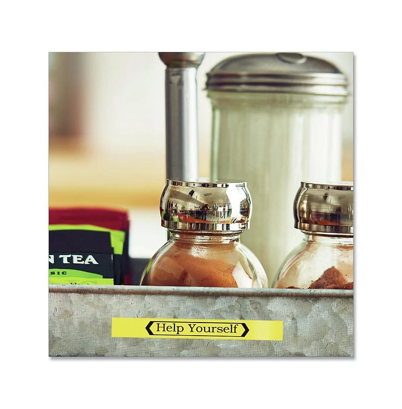 Brother P-Touch TZES621 0.35 in. x 26.2 ft. TZe Laminated Removable Label Tapes - Black on Yellow