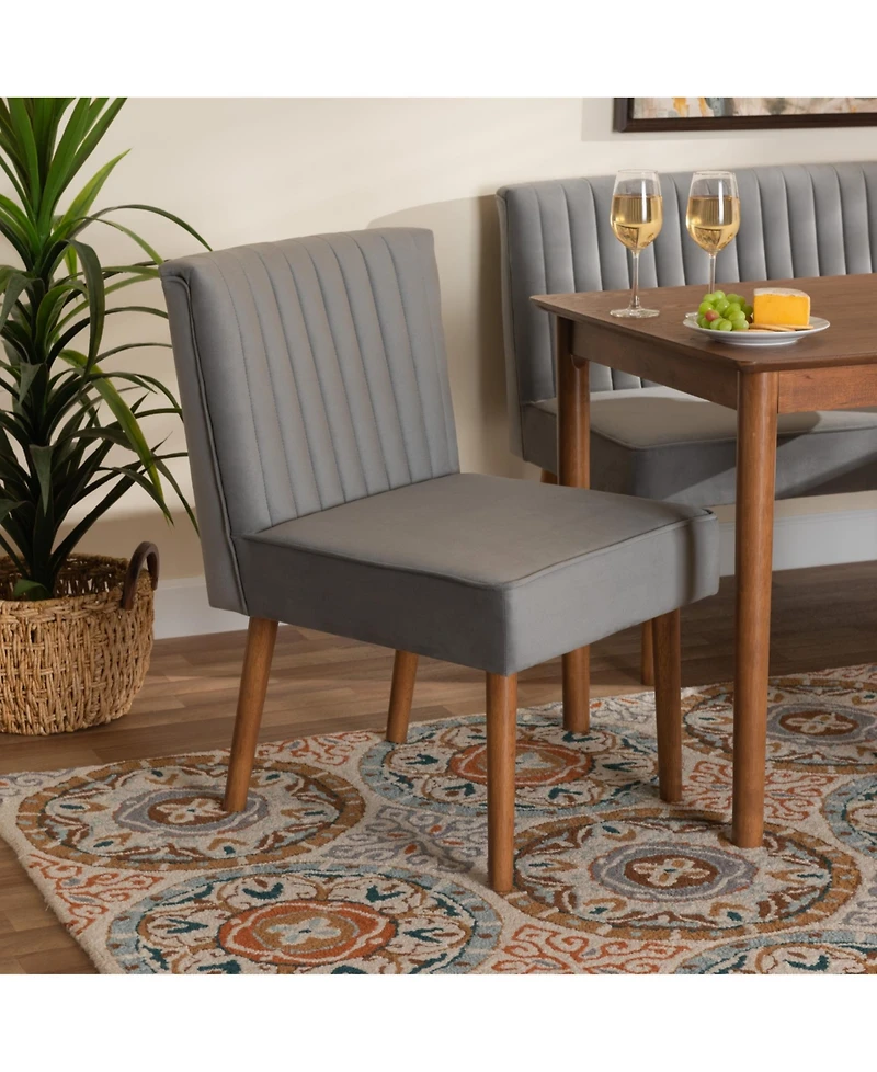 Baxton Studio Alvis 25" Wood Mid-Century Dining Chair