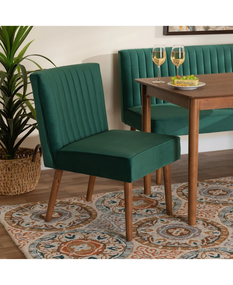 Baxton Studio Alvis 25" Wood Mid-Century Dining Chair