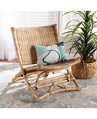 Furniture Herrara 27.6" Rattan Bohemian Foldable Lounge Chair