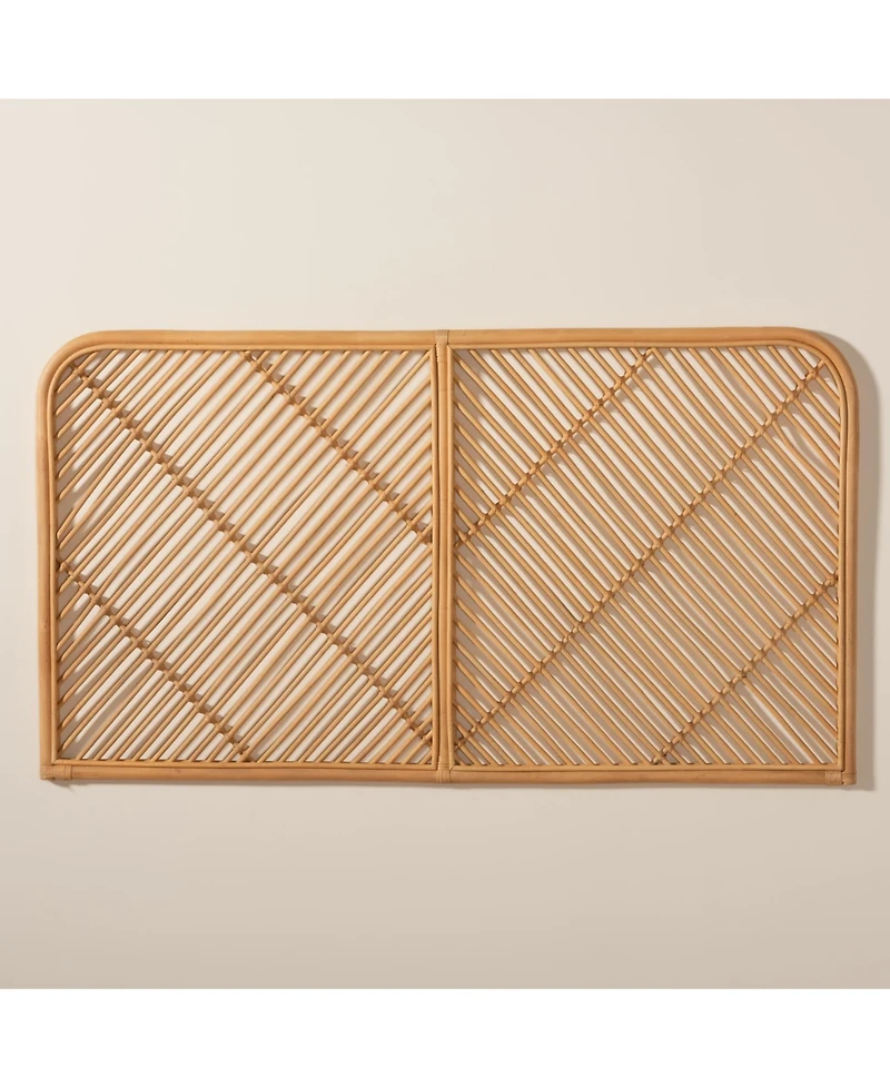 Furniture Sakina 2" Rattan Bohemian Queen Wall-mount Headboard
