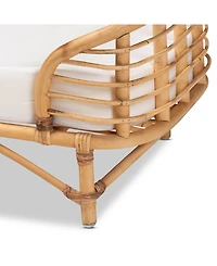 Malino 23.6" Rattan Bohemian Pet Bed with Cushion