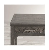 Jofran Gramercy Mid-Century Modern Chevron Three Drawer Usb Charging Desk
