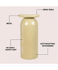 Jonathan Y 22.75" Metal Mid-Century Modern Sleek Cylinder Drink Table and Decorative End