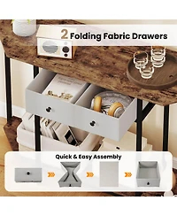 Costway 51" Console Table with 2 Drawers Open Storage Shelf 2-Tier Entryway Table