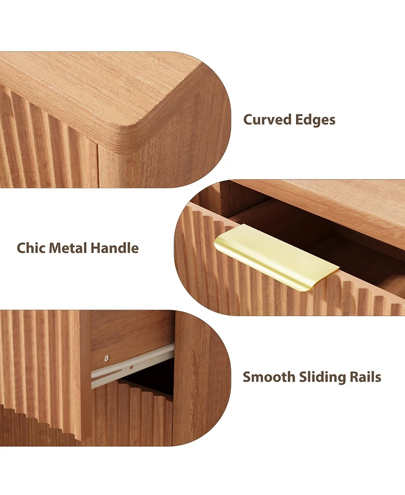 Gaomon 47 in Modern 6 Drawer Dresser Wood Chest of Drawers Storage Cabinet