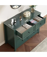 Gaomon Green 6 Drawer Dresser for Bedroom, Wide Wooden Chest with Deep Drawers,Modern Storage Organizer for Hallway, Entryway