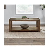 Liberty Furniture Broadmore Living Room Rectangular Cocktail Table - Cobblestone Brown