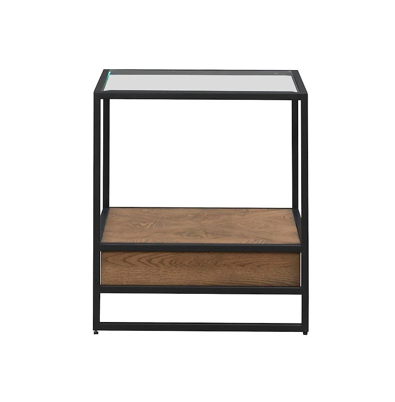 Liberty Furniture Bedford Drawer End Table for Living Room - Weathered Oak