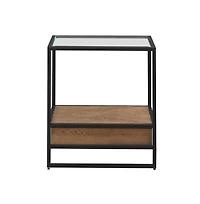 Liberty Furniture Bedford Drawer End Table for Living Room - Weathered Oak