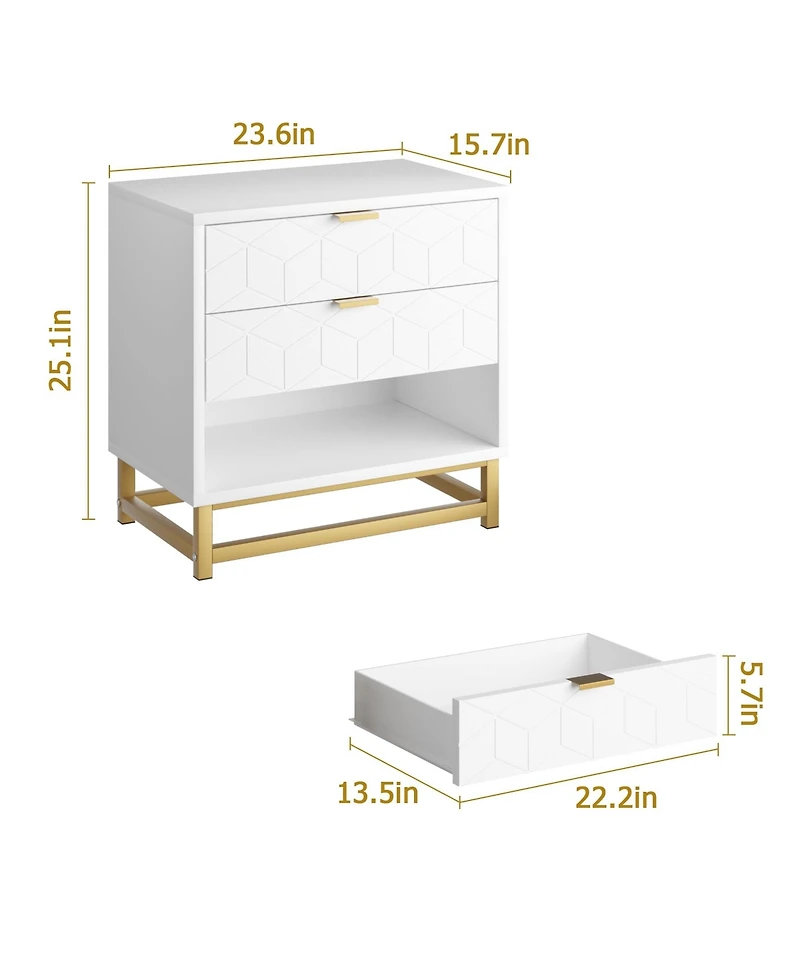 gaomon 3 Drawer Dresser, Wood Chest Drawers with Storage for Closet, Bedroom, Drawers Dresser Modern Bedside Nightstand
