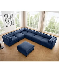 Streamdale Furniture Large Modular Chenille Sectional Sofa with Storage, 6 Seats