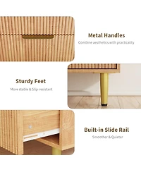 gaomon 5-DrawerWooden Fluted Design, Smooth-Glide Drawers, Durable Construction Dresser