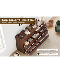 gaomon 12 Drawer Dresser for Bedroom, 61 Inch Wood Dresser with Power Outlet