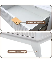 gaomon 54" Farmhouse Style 6-Drawer Chest with Faux Marble Top, Wide Wood Dresser for Bedroom & Living Room