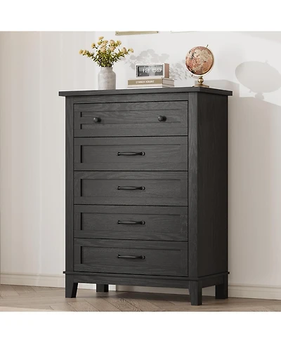 Gaomon 41.3" Tall 5-Drawer Dresser, Freestanding Wooden Chest for Bedroom or Living Room