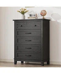 Gaomon 41.3" Tall 5-Drawer Dresser, Freestanding Wooden Chest for Bedroom or Living Room