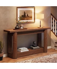 Tribesigns 63-Inch Farmhouse Console Table, Narrow Long Sofa Table Behind Couch, 2-Tier Storage Entryway Furniture