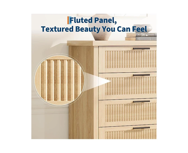 Gaomon Fluted Dresser for Bedroom with Drawers