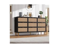 Gaomon Rattan 9 Drawer Dressers for Bedroom