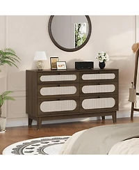gaomon 6 Drawer Dresser for Bedroom, Wide Modern Chest of Drawers