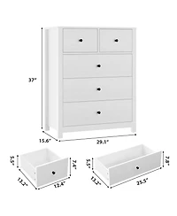 gaomon 5 Drawer Dresser for Bedroom, Modern Tall Organizer with Storage Drawers