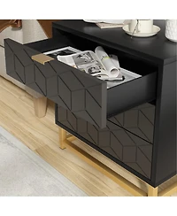 gaomon 3 Drawer Dresser, Wood Chest Drawers with Storage for Closet, Bedroom, Dresser Modern Bedside Nightstand