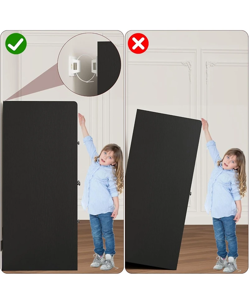 Gaomon 43" Modern Buffet Cabinet with Storage, Sideboard Kitchen Guardrail, Adjustable Shelves & 3 Drawers, Wood Table